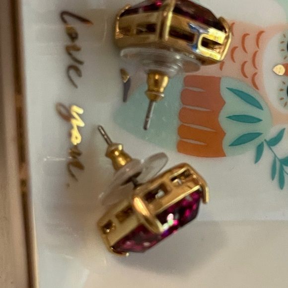 Kate Spade square glitter stud earrings. - Picture 3 of 4